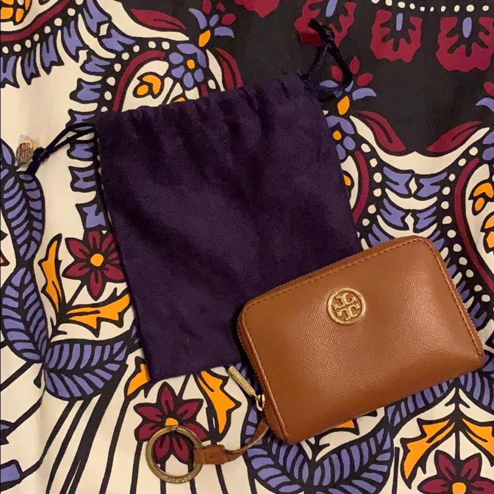 Tory Burch mini key chain zip wallet